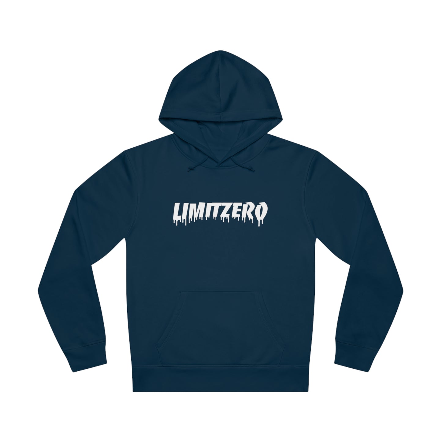 LimitZero Front Curved Drip Logo Unisex Organic Hoodie