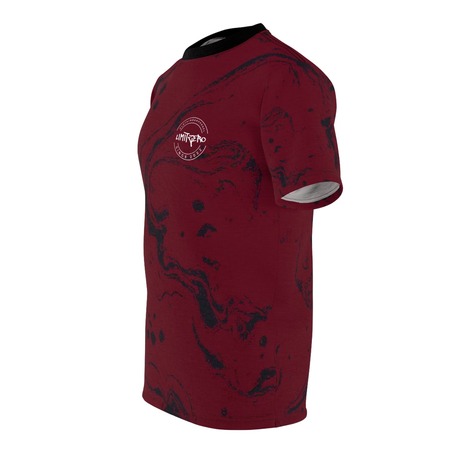 LimitZero LimitedEdition Burgundy/Black Tie-Dye Unisex Cut & Sew Tee