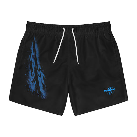 LimitZero Blue-Logo RS Surf Shorts with Blue Graffiti Pockets
