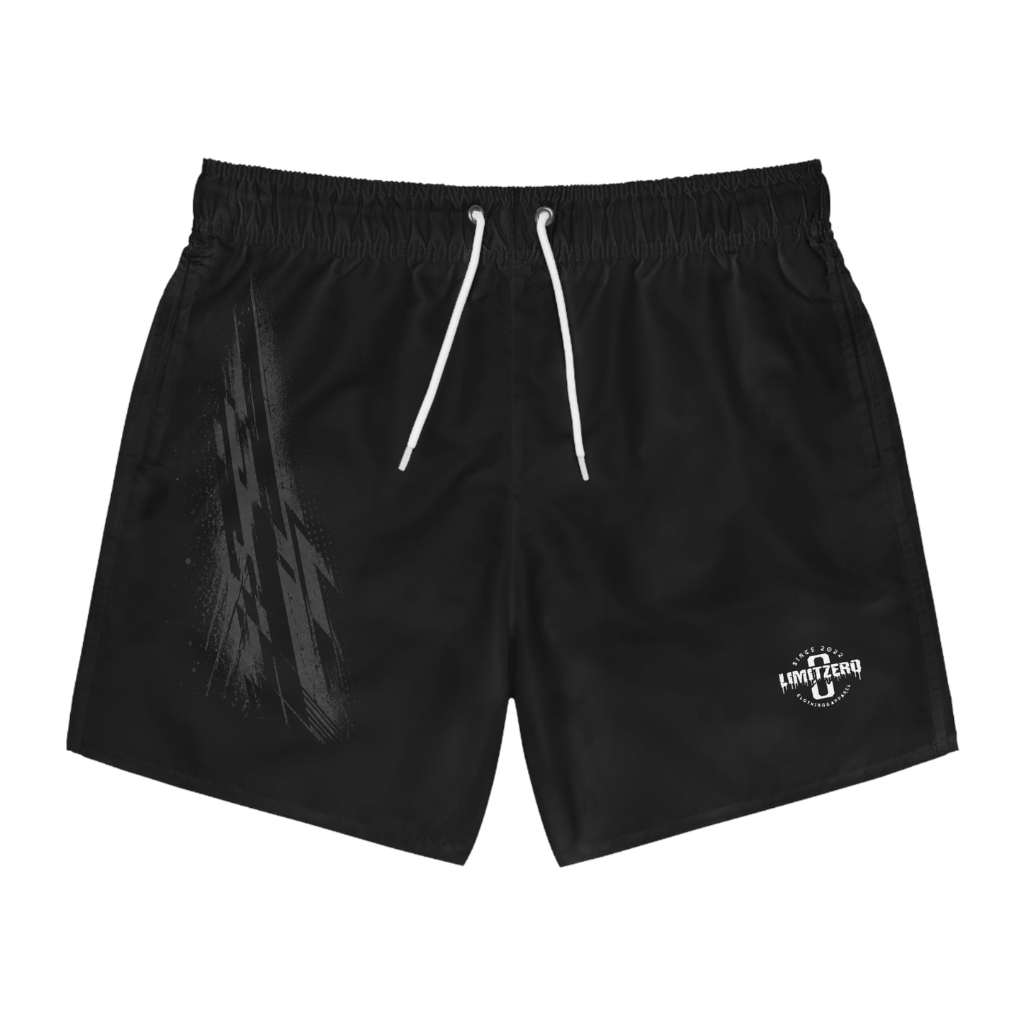 LimitZero White-Logo RS Surf Shorts with Grey Graffiti Pockets