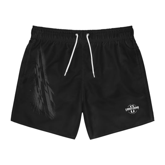 LimitZero White-Logo RS Surf Shorts with Grey Graffiti Pockets