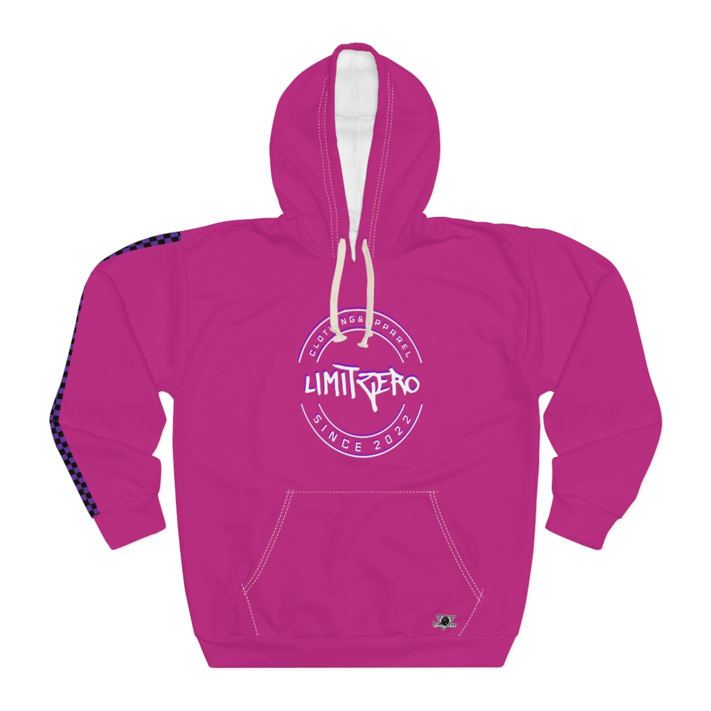 LimitZero Pink Checkered Pullover Hoodie