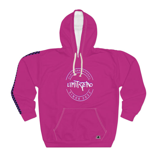 LimitZero Pink Checkered Pullover Hoodie