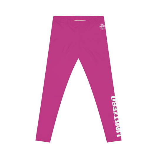 LimitZero Women's Pink w White New Era Leggings – Yoga Pants