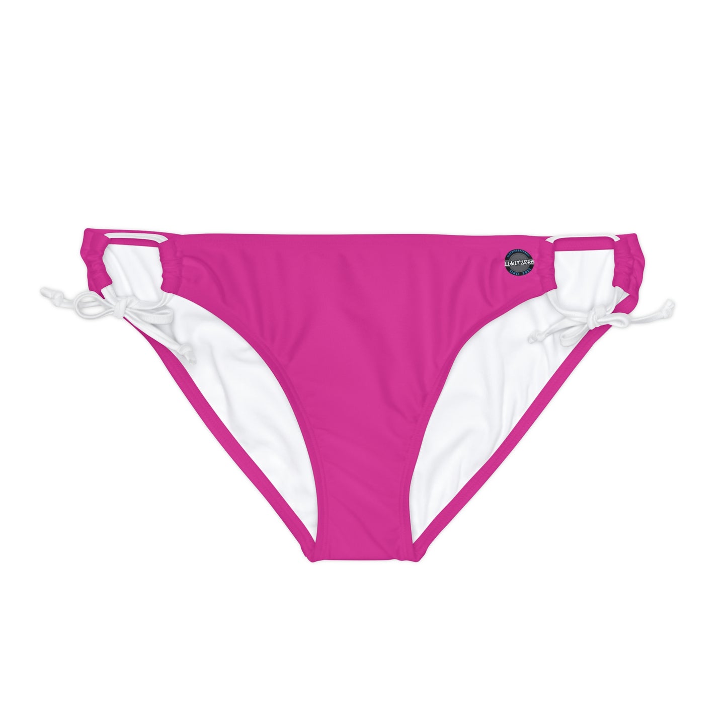 LimitZero Pink Plain Loop Tie Side Bikini Bottom