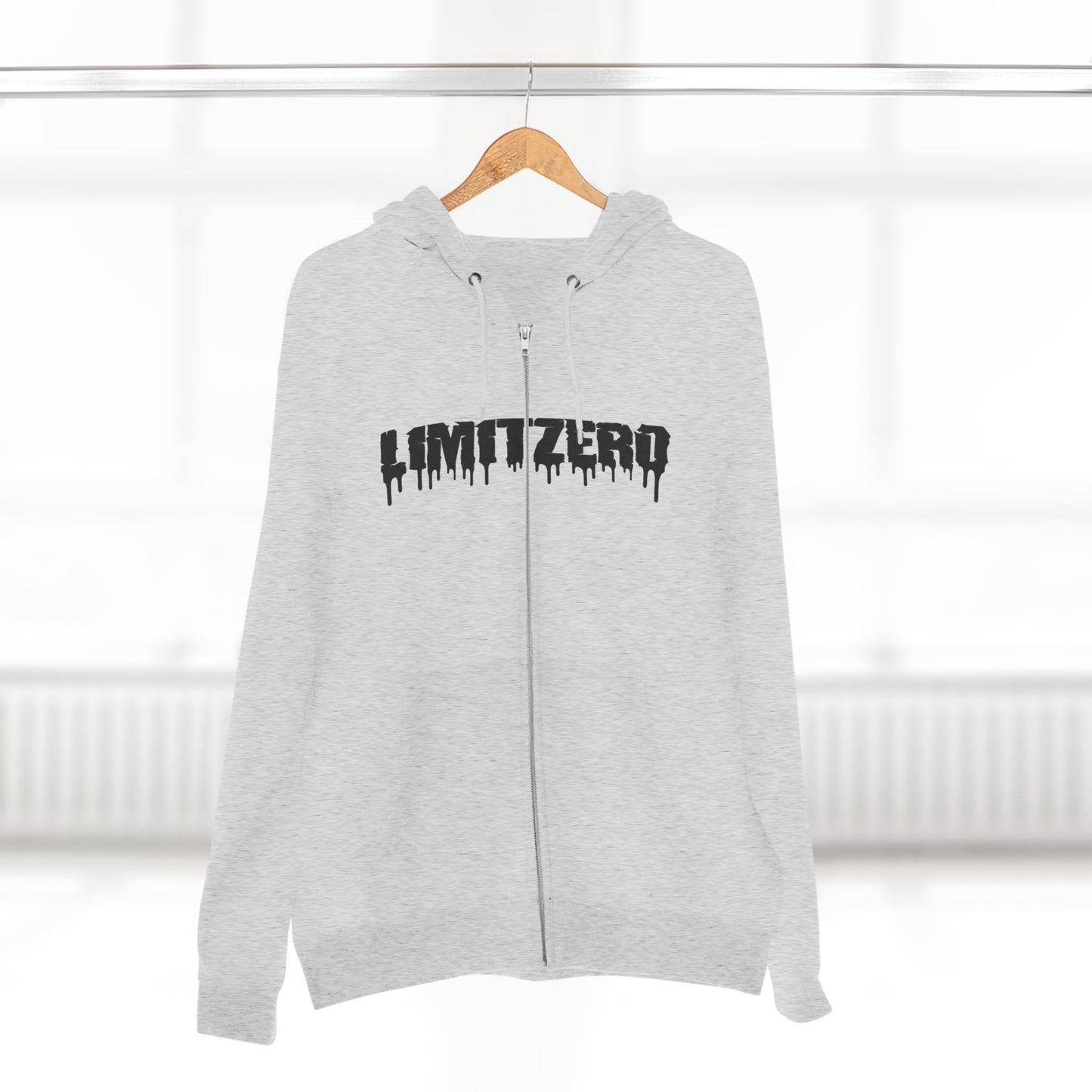 LimitZero New Era Drip Black Logo Unisex Zip Hoodie (DTG)