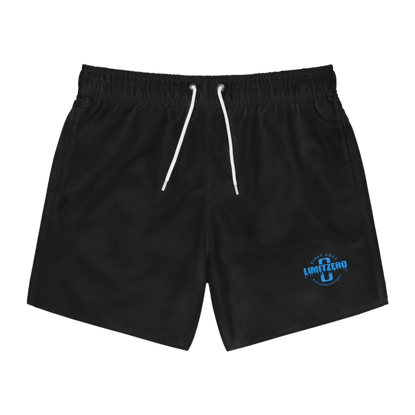 LimitZero Plain Blue-Logo Surf Shorts with Graffiti Pockets