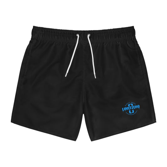 LimitZero Plain Blue-Logo Surf Shorts with Graffiti Pockets