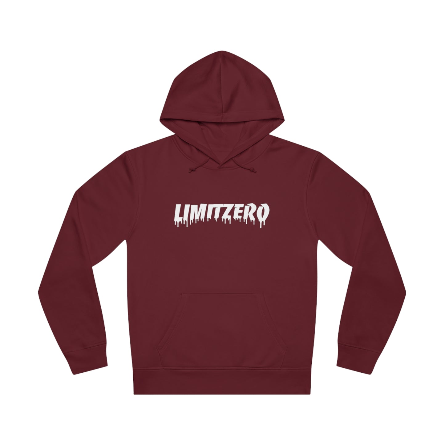 LimitZero Front Curved Drip Logo Unisex Organic Hoodie