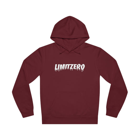 LimitZero Front Curved Drip Logo Unisex Organic Hoodie