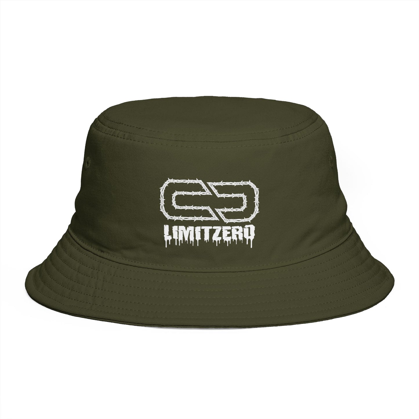 LimitZero Olive Barbed Logo Summer Bucket Hat