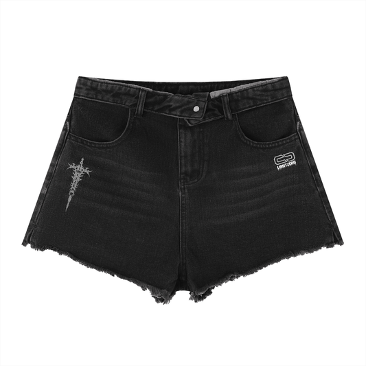 y2k,gothic,goth,denim,shorts,denimshorts,minishorts,women