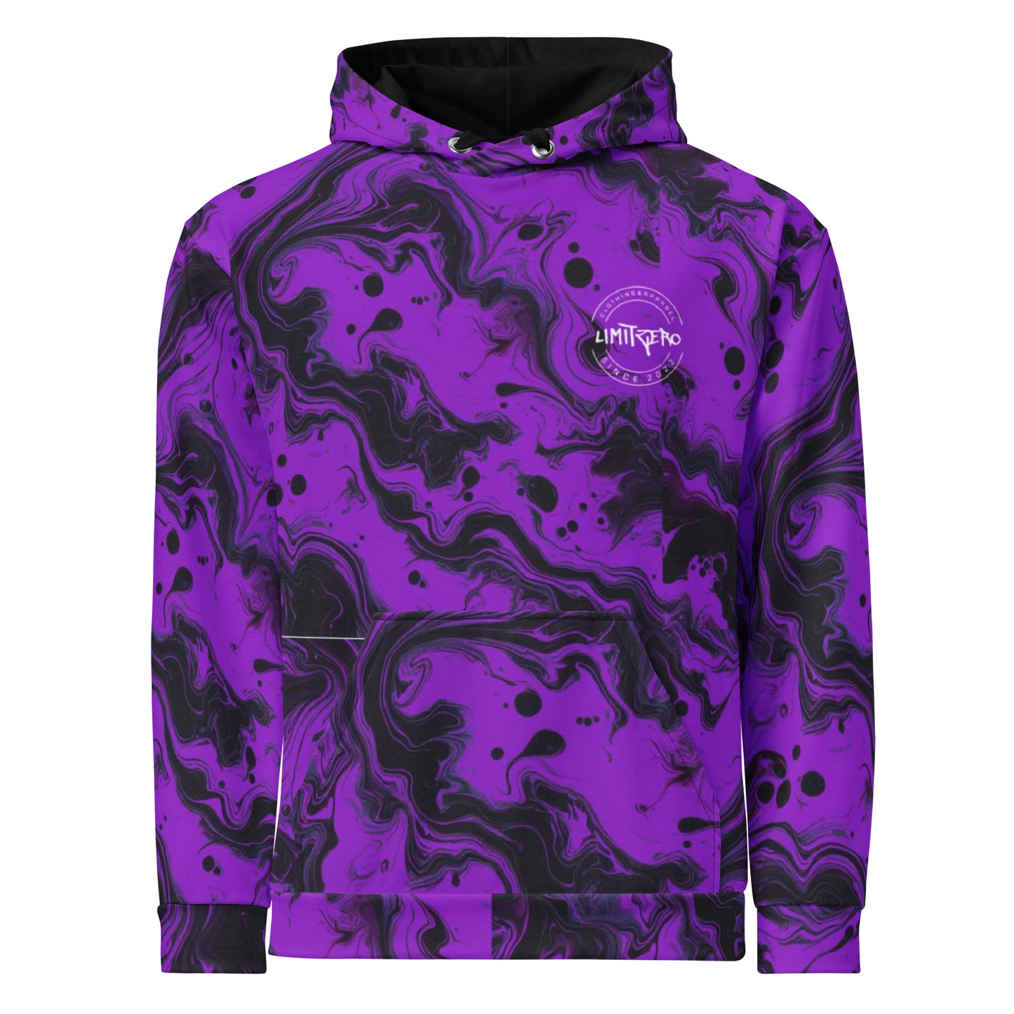 LimitZero LimitedEdition Purple/Black Tie-Dye Unisex Hoodie