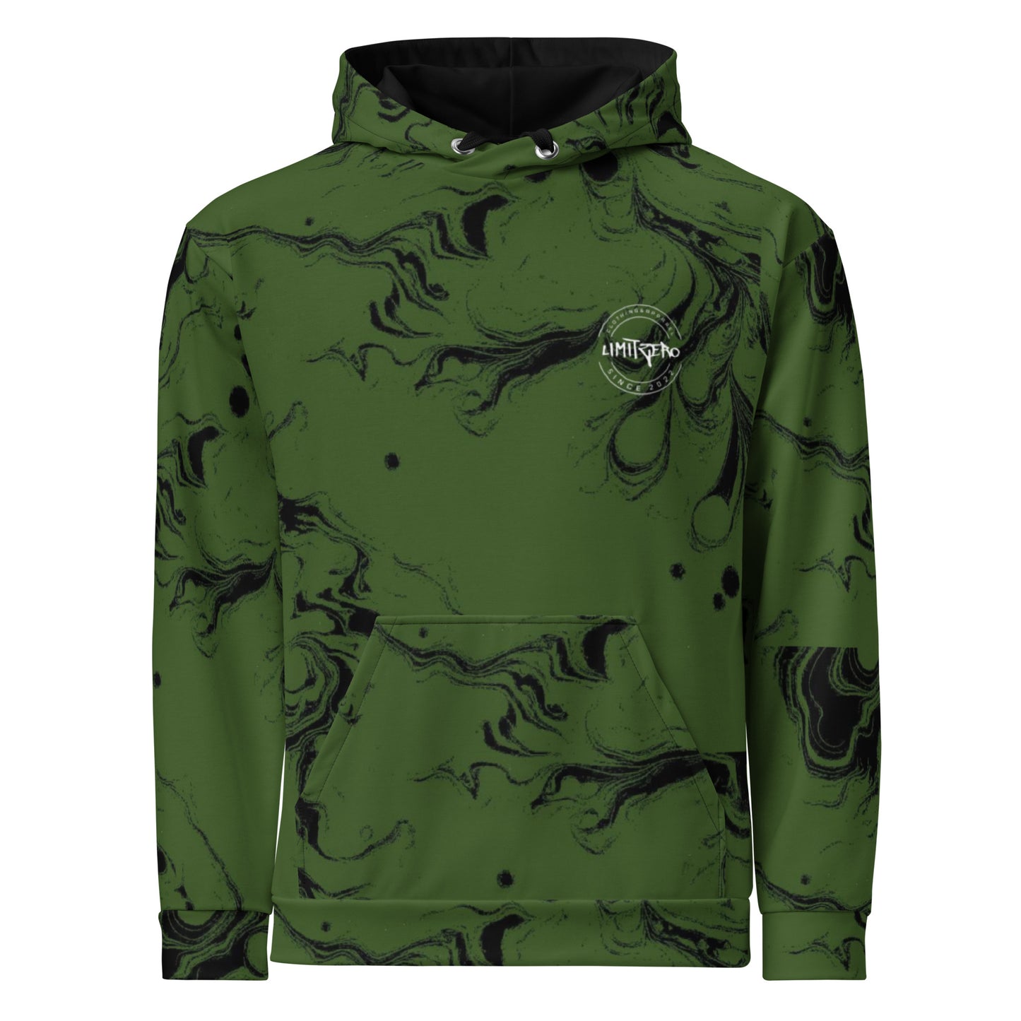 LimitZero LimitedEdition Green/Black Tie-Dye Unisex Hoodie