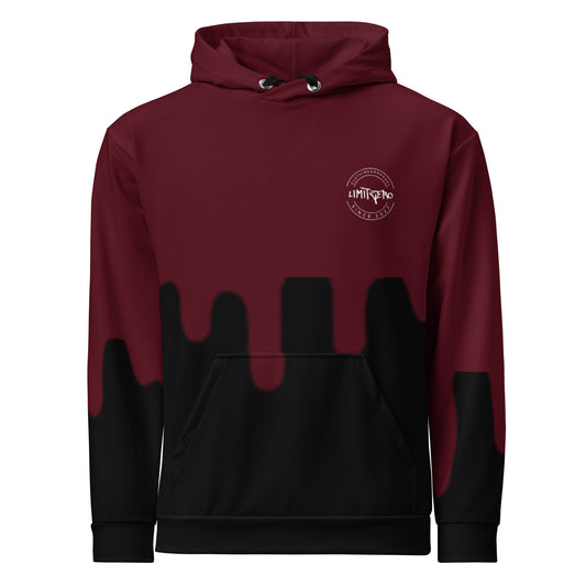 LimitZero LimitedEdition Logo V2 2-Drip-Color (Burgundy/Black) Unisex Hoodie