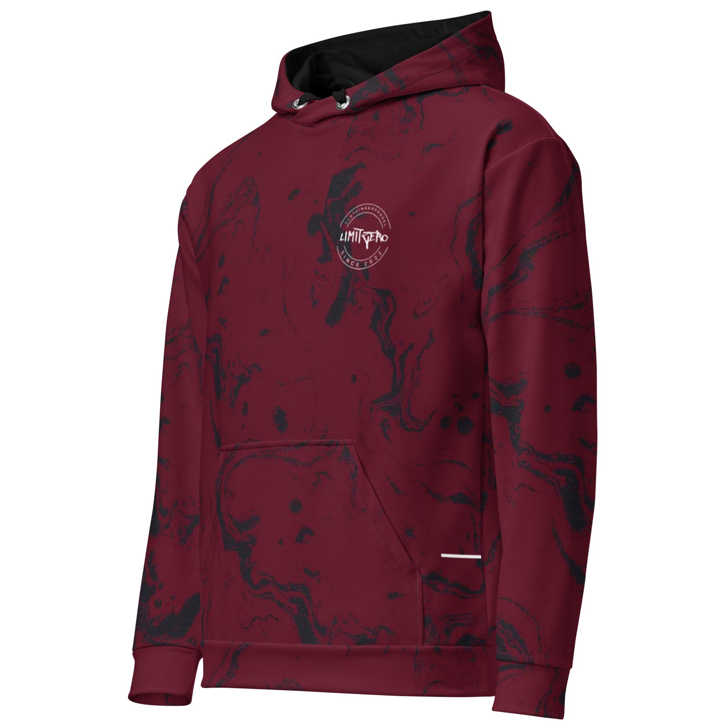 LimitZero LimitedEdition Maroon/Black Tie-Dye Unisex Hoodie