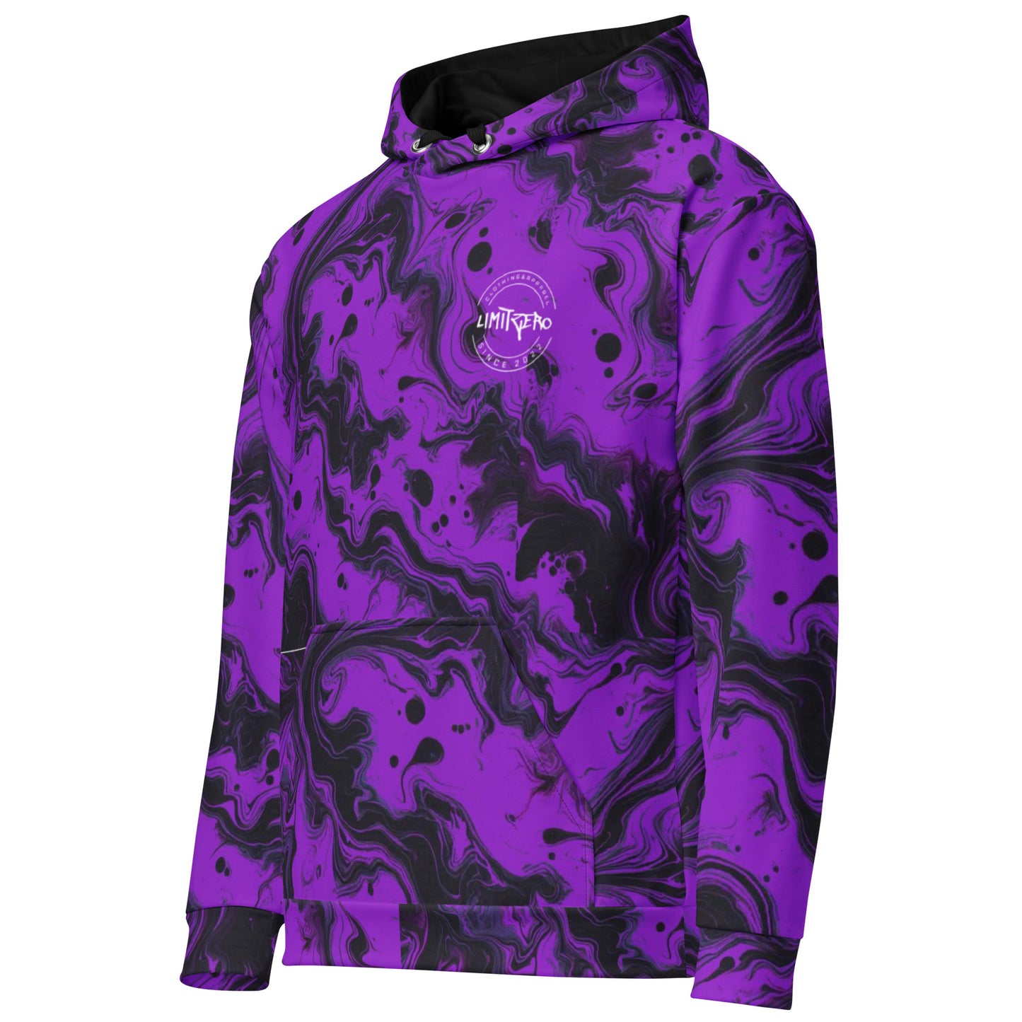 LimitZero LimitedEdition Purple/Black Tie-Dye Unisex Hoodie