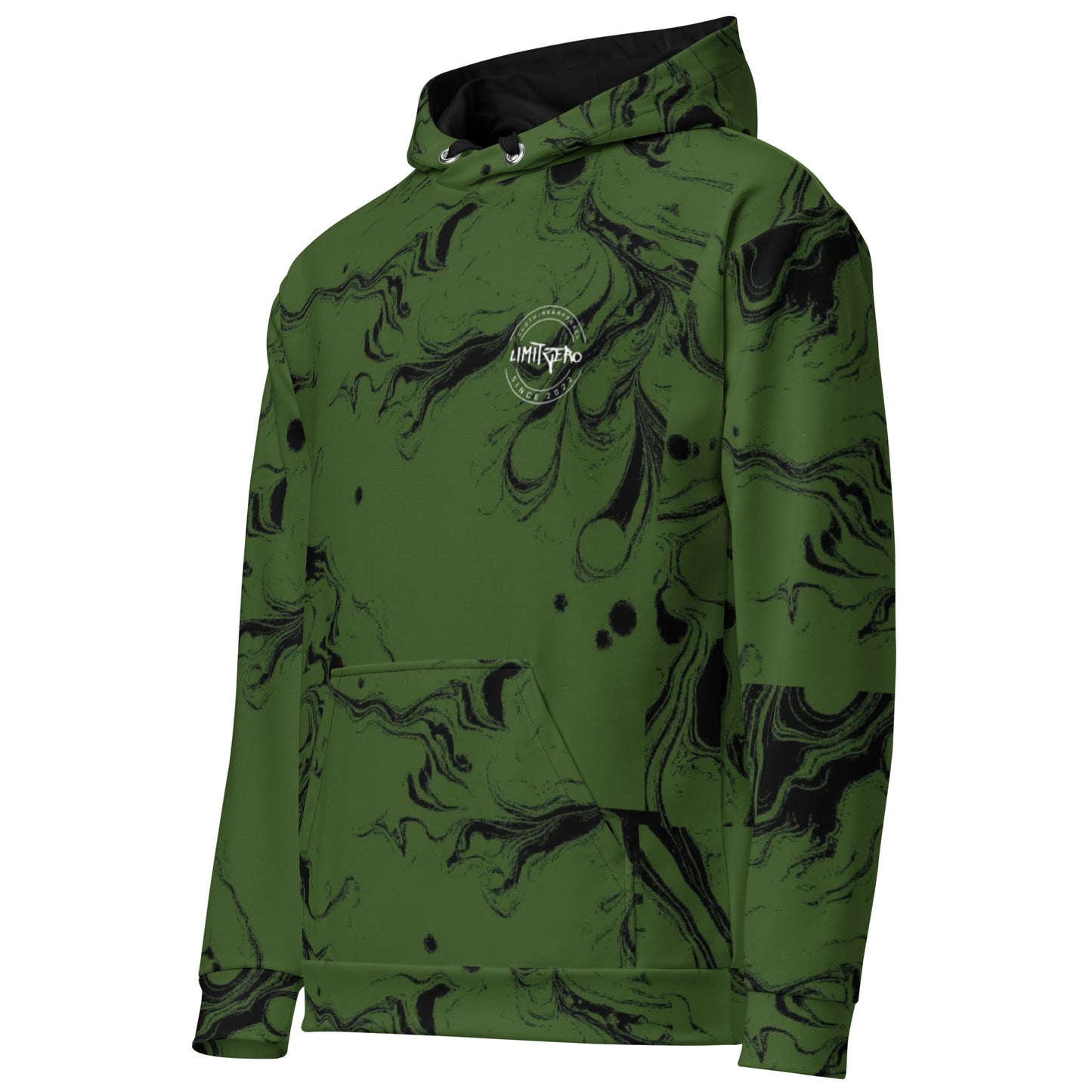 LimitZero LimitedEdition Green/Black Tie-Dye Unisex Hoodie