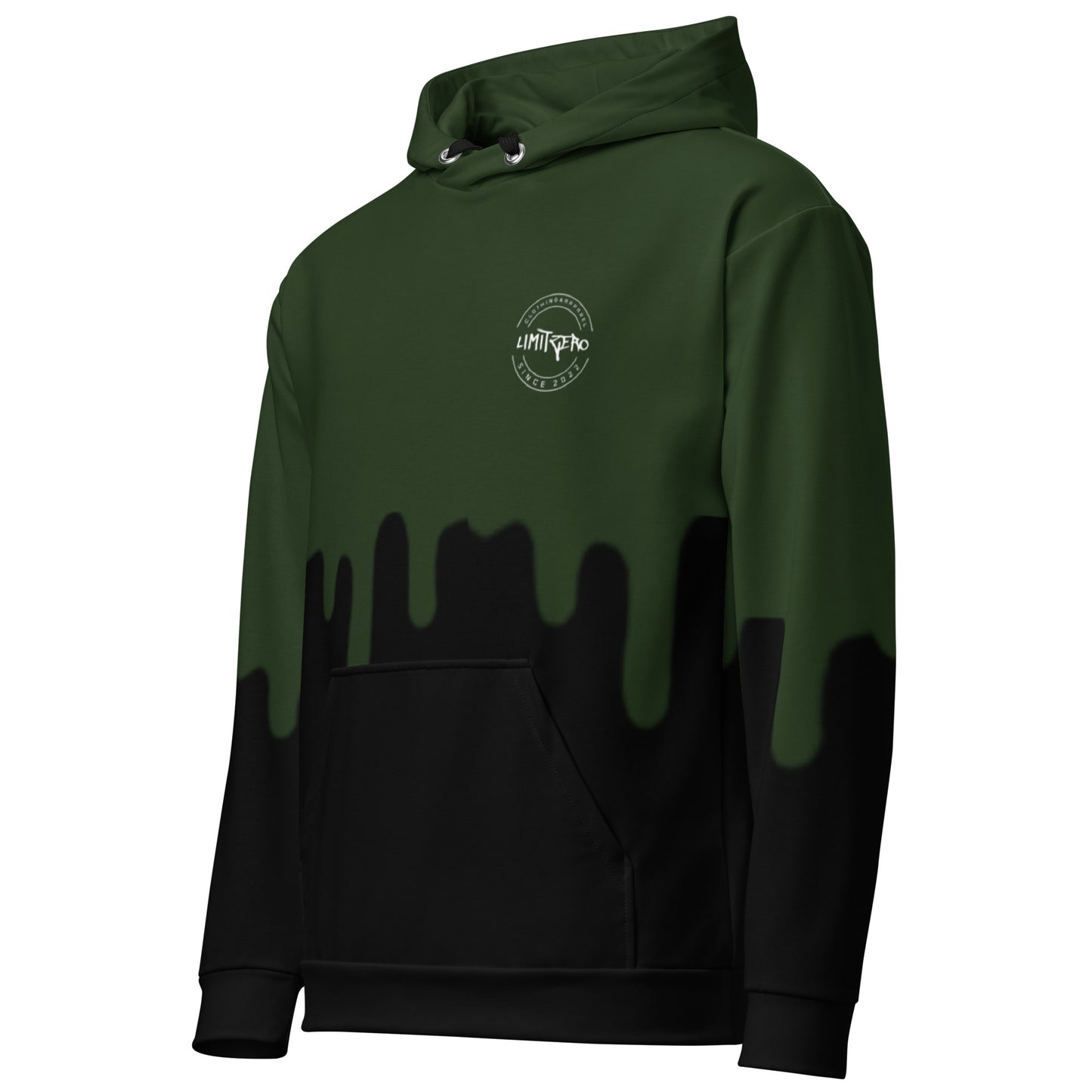 LimitZero LimitedEdition Logo V2 2-Drip-Color (Green/Black) Unisex Hoodie