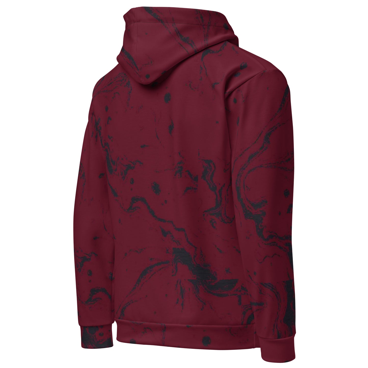 LimitZero LimitedEdition Maroon/Black Tie-Dye Unisex Hoodie