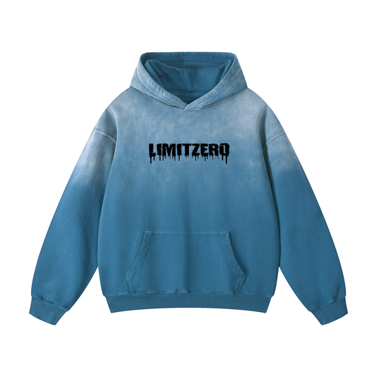LimitZero LimitedEdition Heavyweight Sunfade Blue Oversized Unisex Hoodie