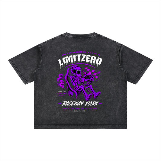 LimitZero LimitedEdition Washed Black/Purple Souvenir Unisex Tee