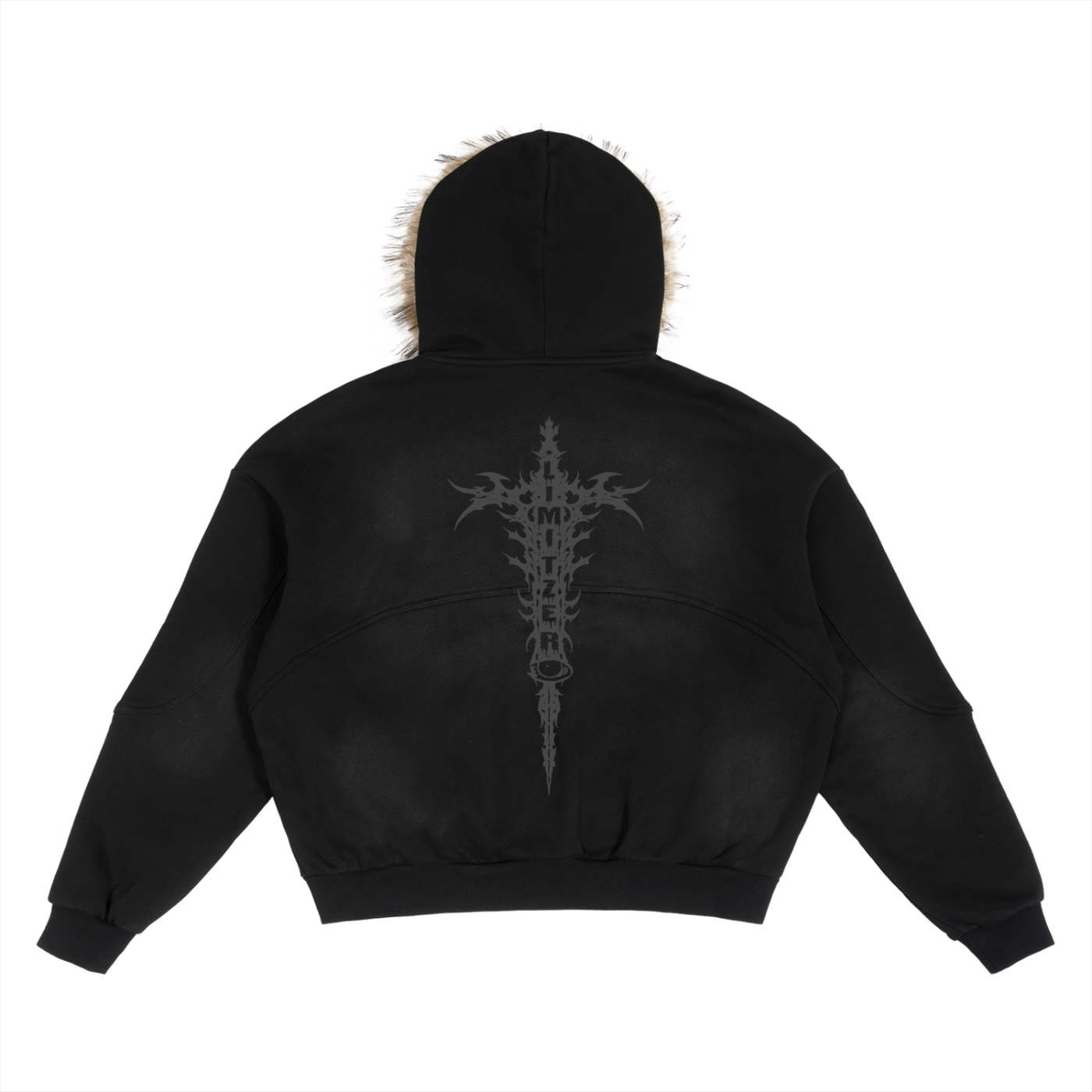 LimitZero LimitedEdition Moon-Fade Detachable Fur Hoodie