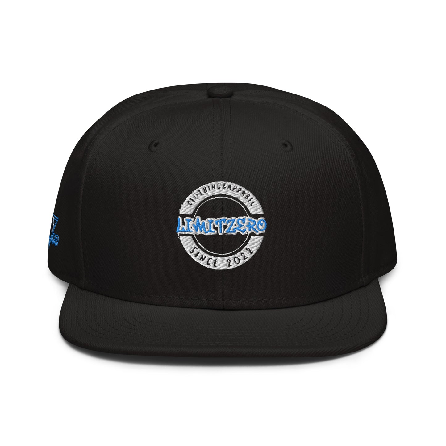 LimitZero LimitedEdition Embroided Black/White/Blue Logo V2 FlatCap