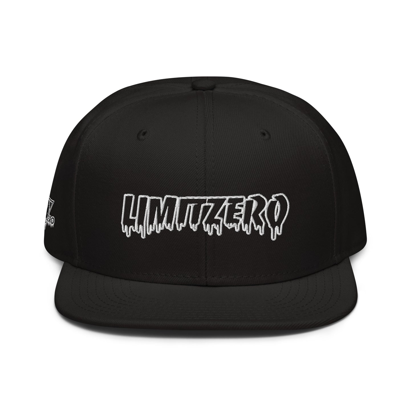 LimitZero Embroided White Semi-Curved Drip Outline Logo FlatCap