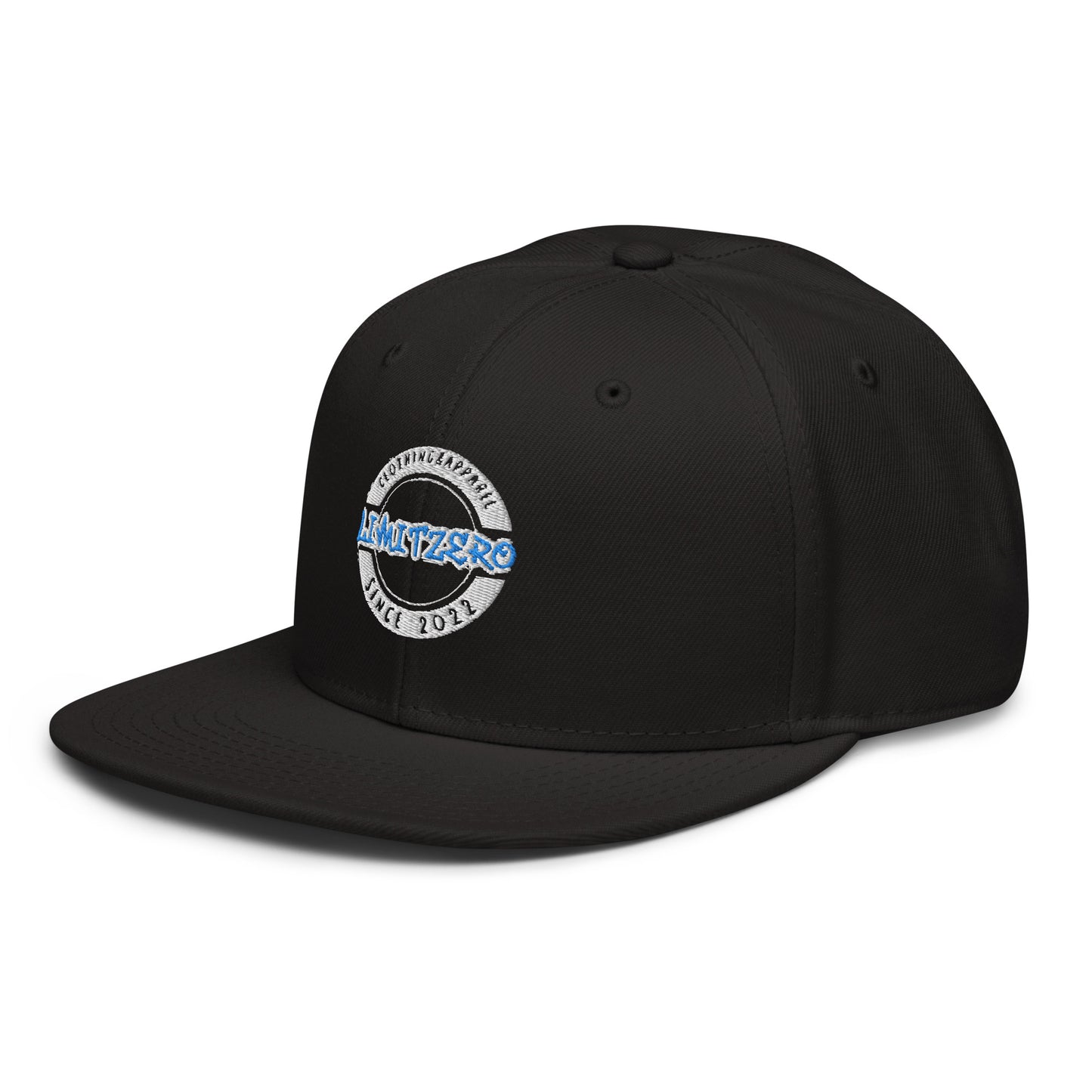 LimitZero LimitedEdition Embroided Black/White/Blue Logo V2 FlatCap