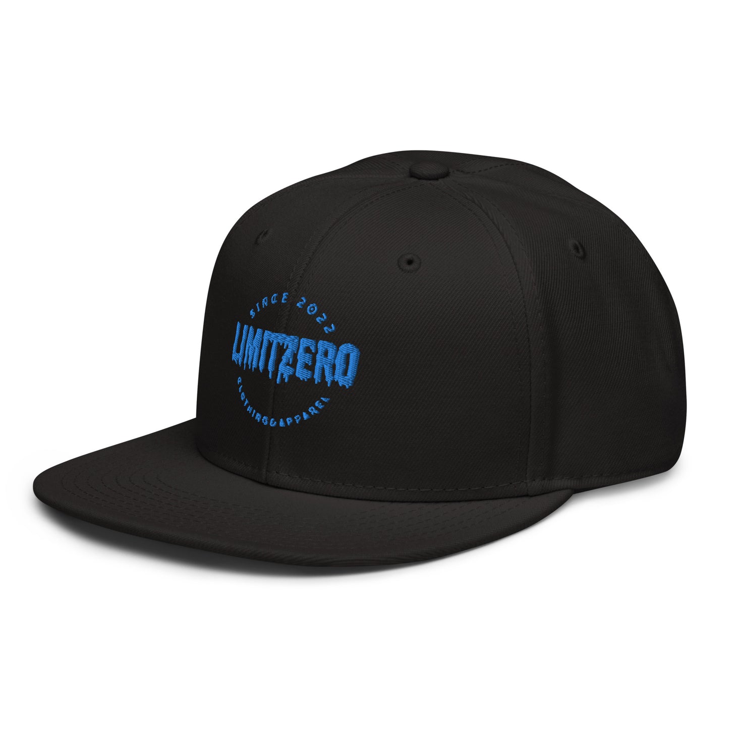 LimitZero Embroided Blue Creep Drip Logo FlatCap