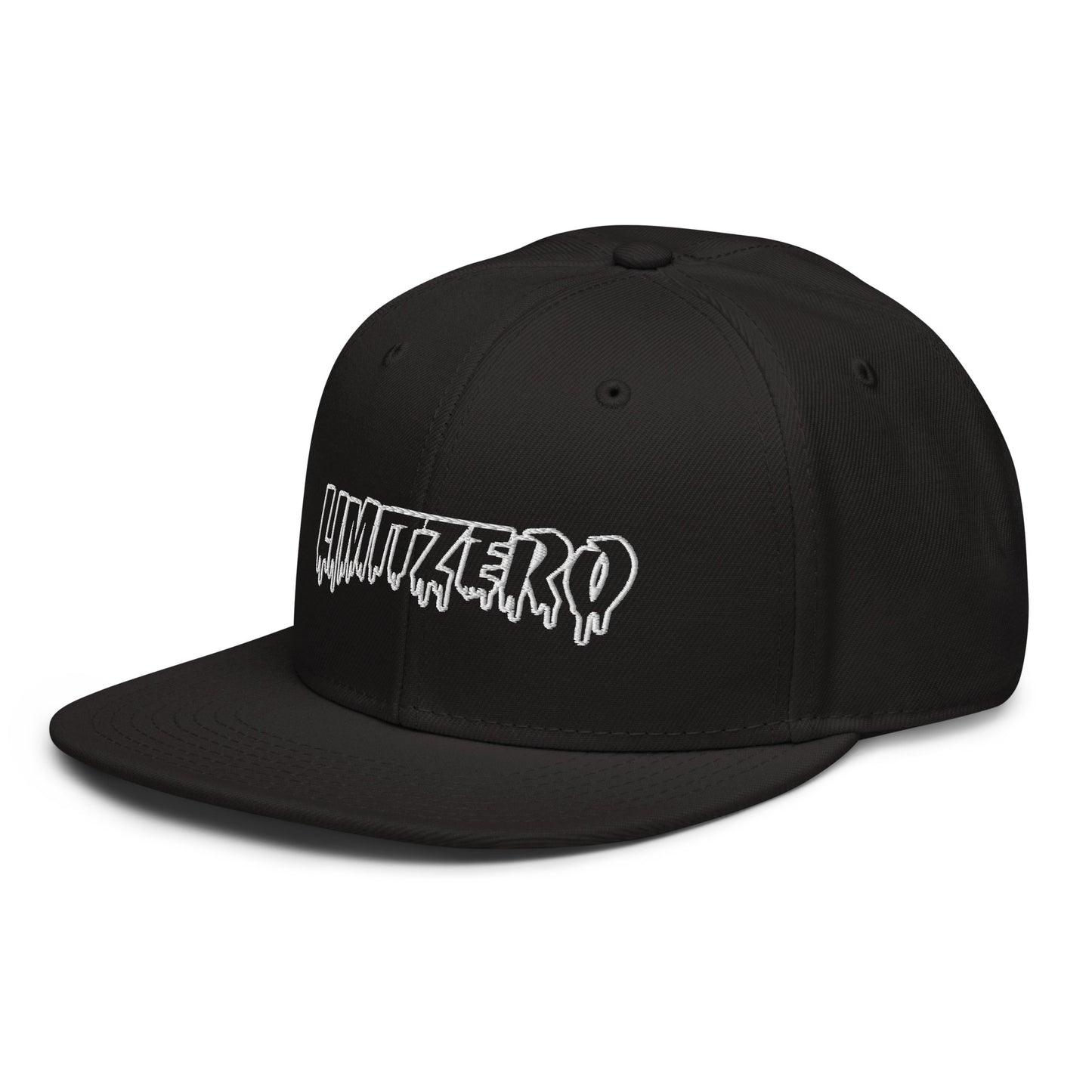 LimitZero Embroided White Semi-Curved Drip Outline Logo FlatCap