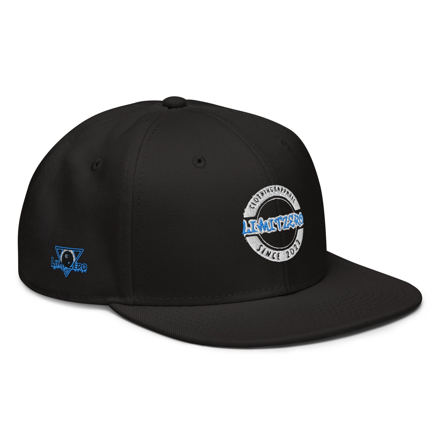 LimitZero LimitedEdition Embroided Black/White/Blue Logo V2 FlatCap