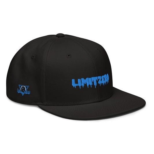 LimitZero Embroided Blue Drip Logo FlatCap