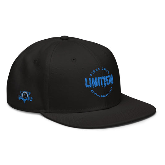 LimitZero Embroided Blue Creep Drip Logo FlatCap