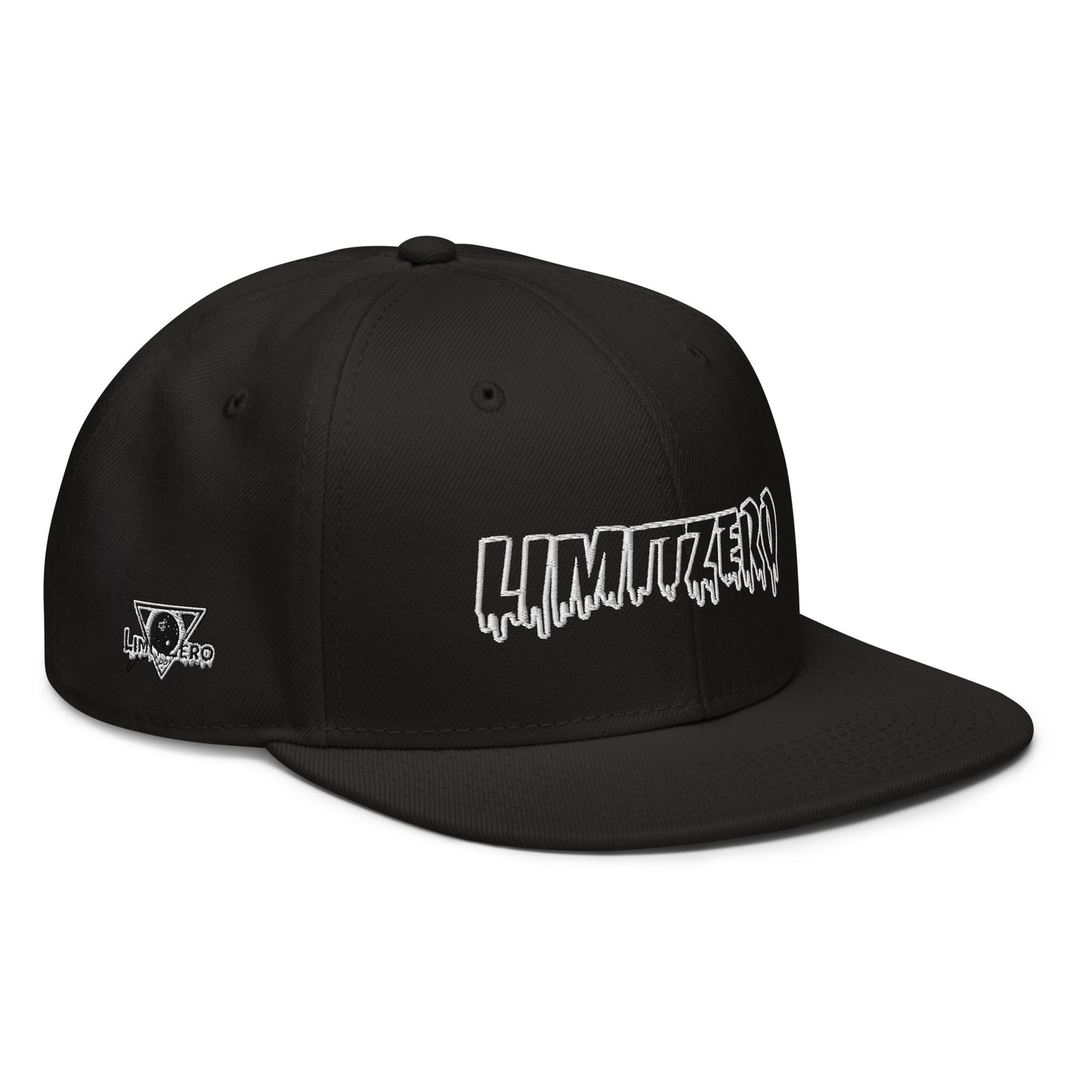 LimitZero Embroided White Semi-Curved Drip Outline Logo FlatCap