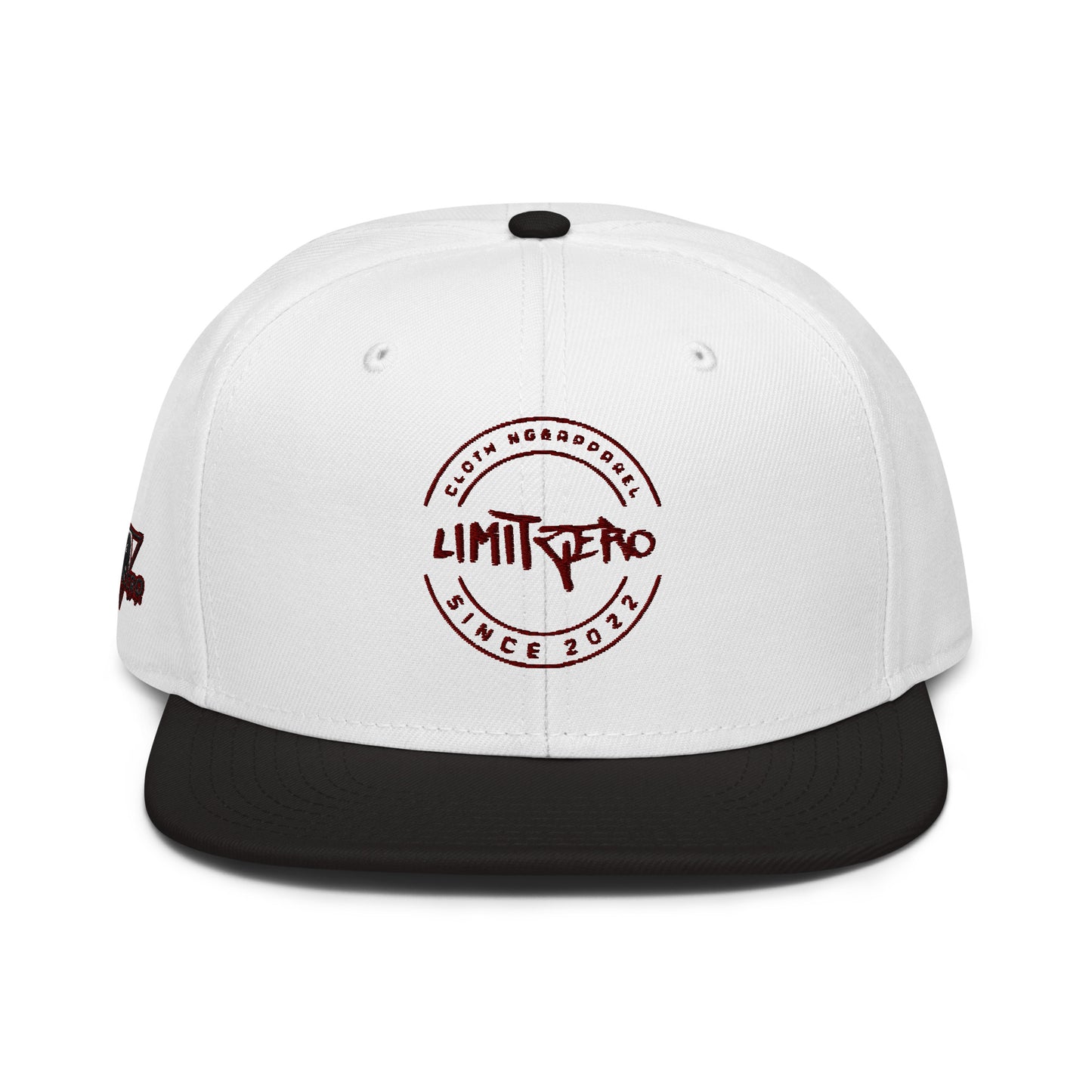 LimitZero LimitedEdition Embroided White/Maroon Logo V3 FlatCap