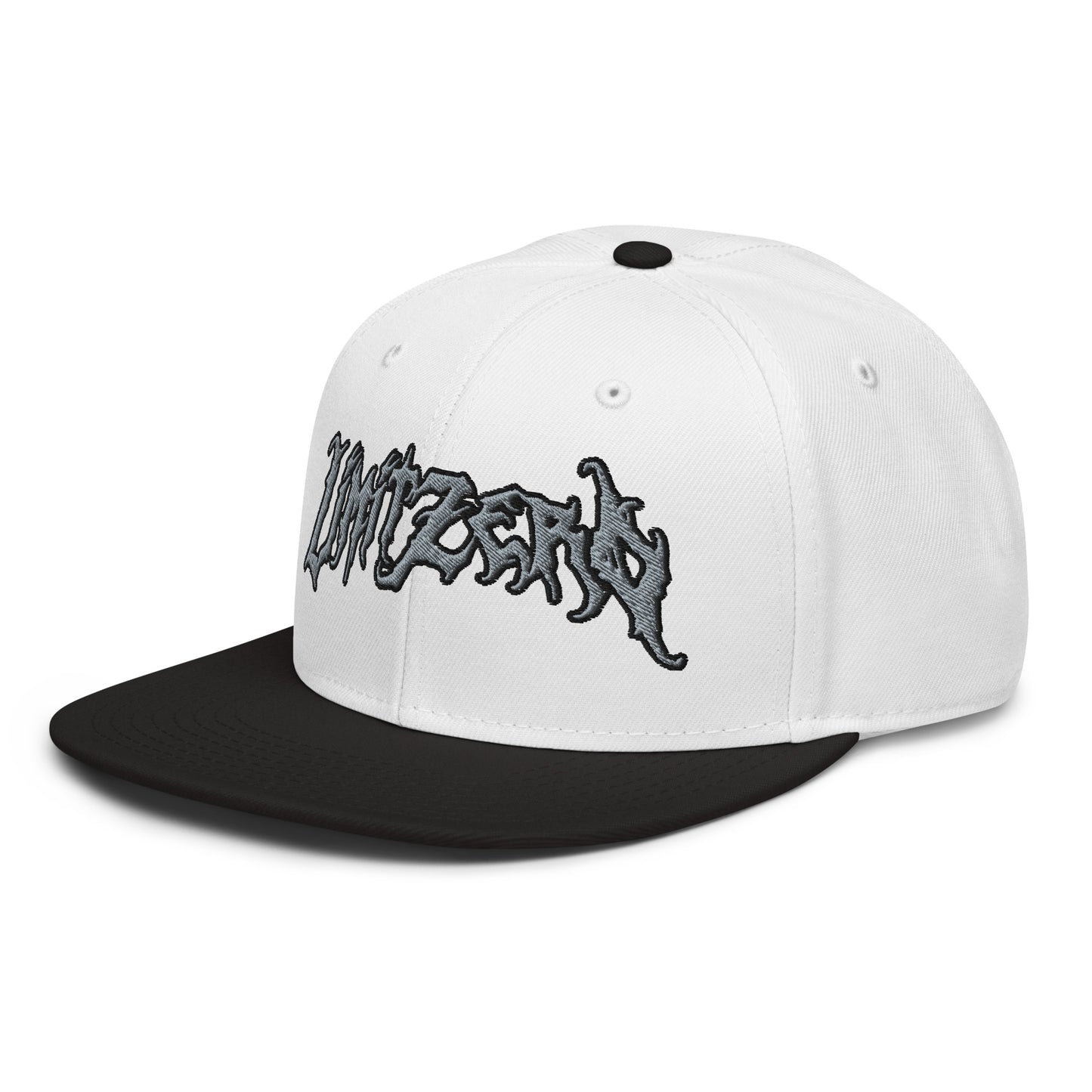 LimitZero Embroided White B-Metal2 FlatCap