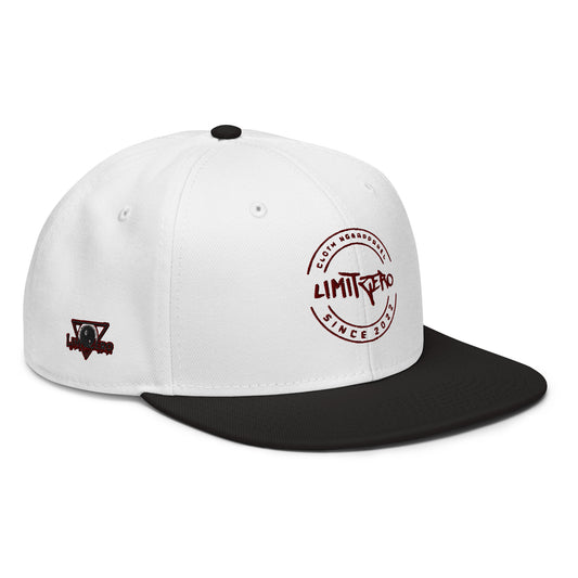 LimitZero LimitedEdition Embroided White/Maroon Logo V3 FlatCap