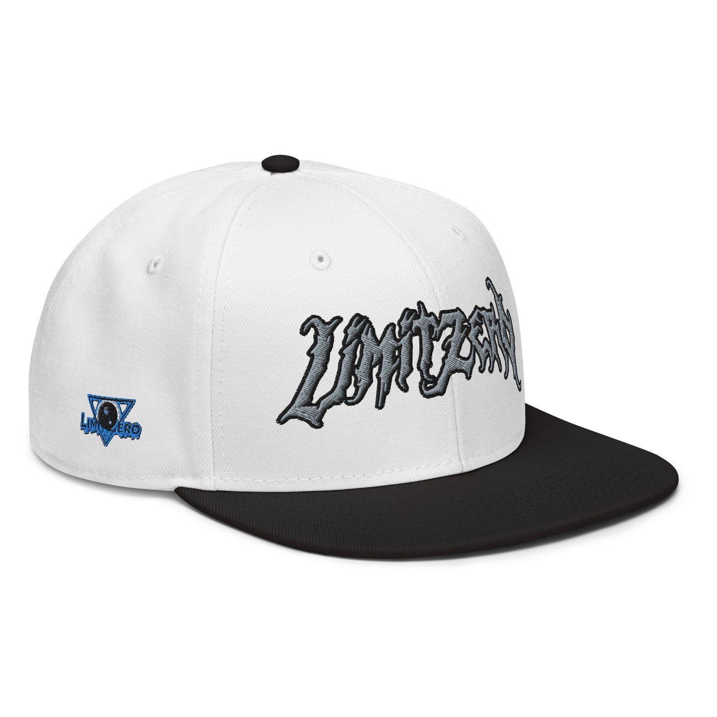 LimitZero Embroided White B-Metal2 FlatCap