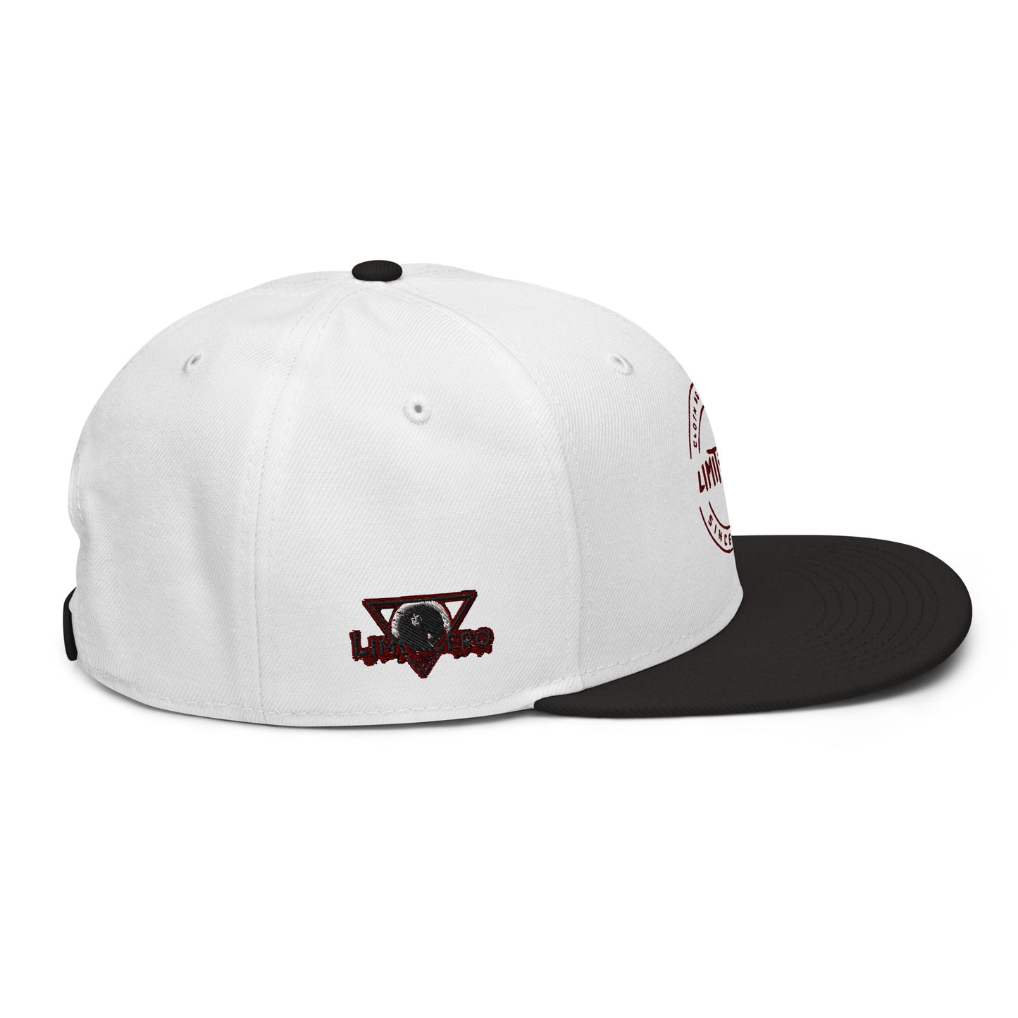 LimitZero LimitedEdition Embroided White/Maroon Logo V3 FlatCap