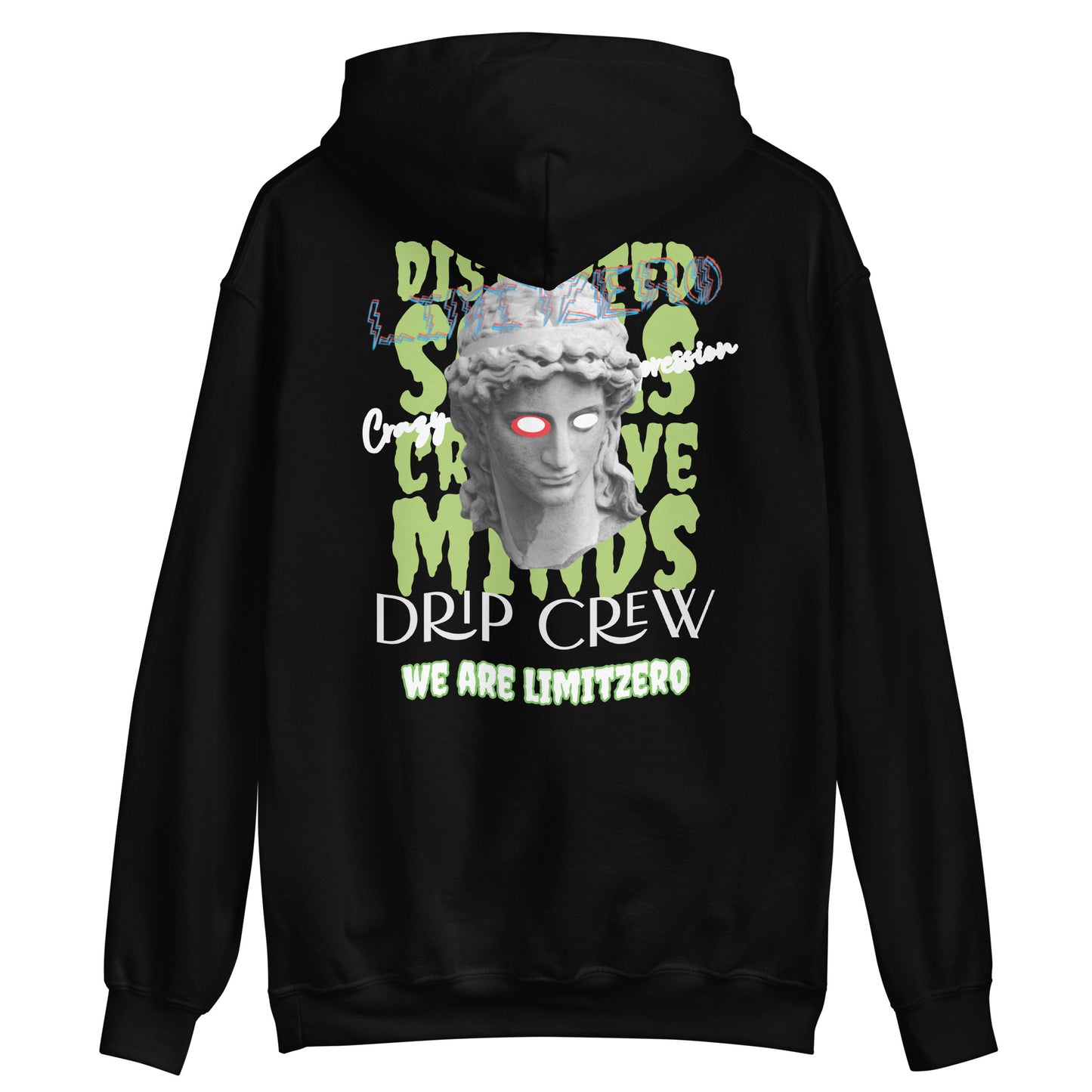 LimitZero LimitedEdition Embroided Distorted Cr33p Unisex hoodie