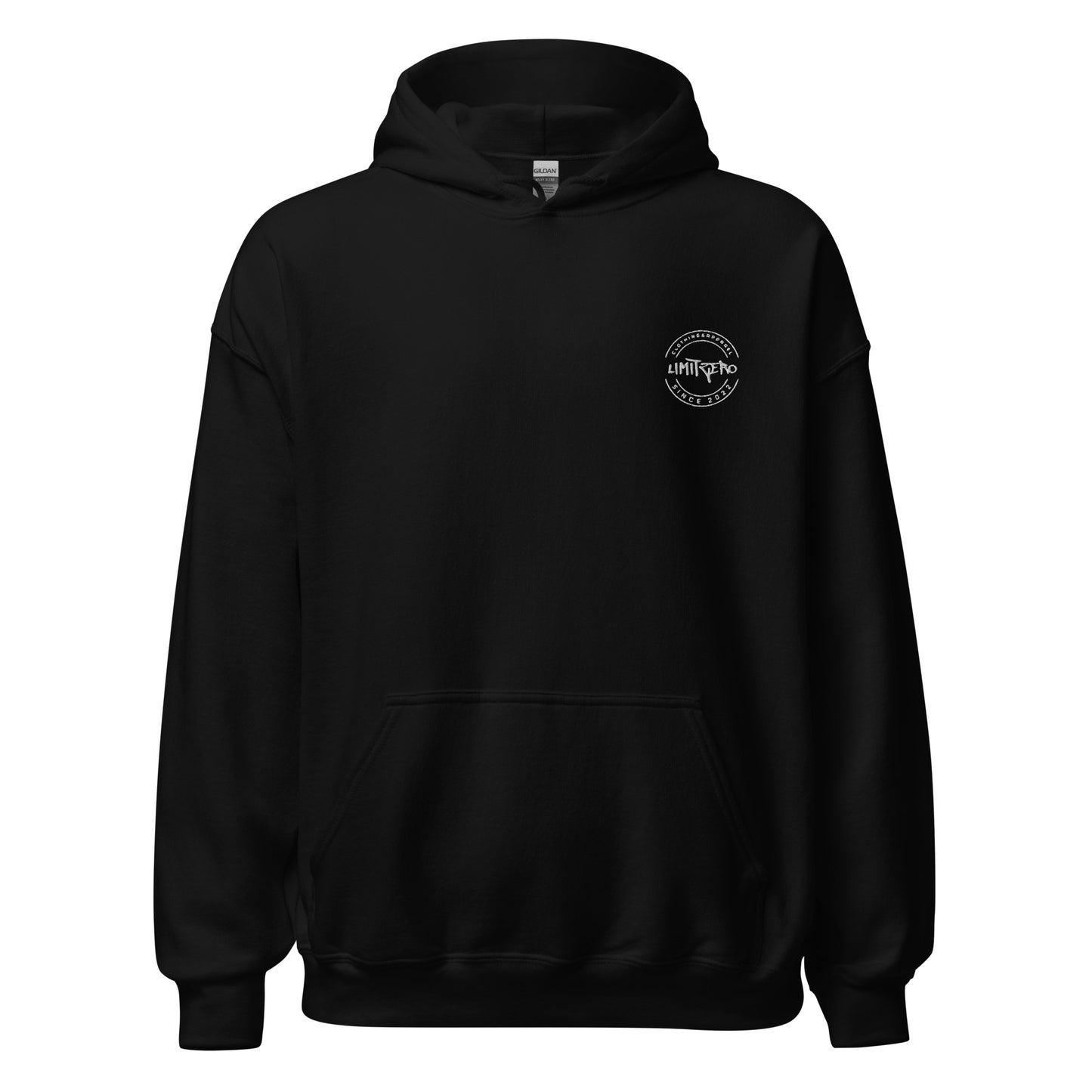 LimitZero Embroided White Logo V2 Unisex Hoodie