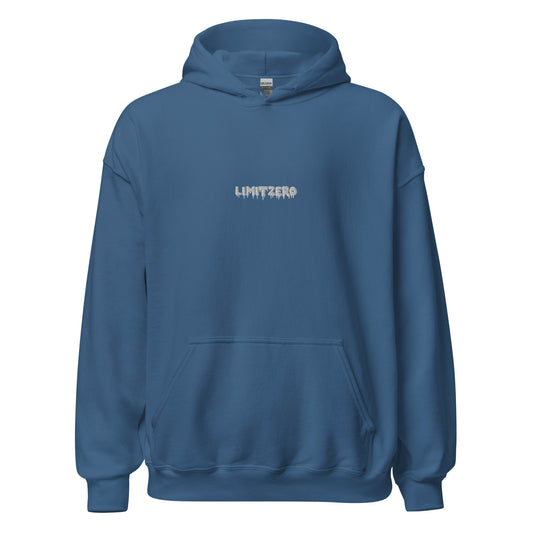 LimitZero LimitedEdition Blue Embroided White Logo Unisex Hoodie